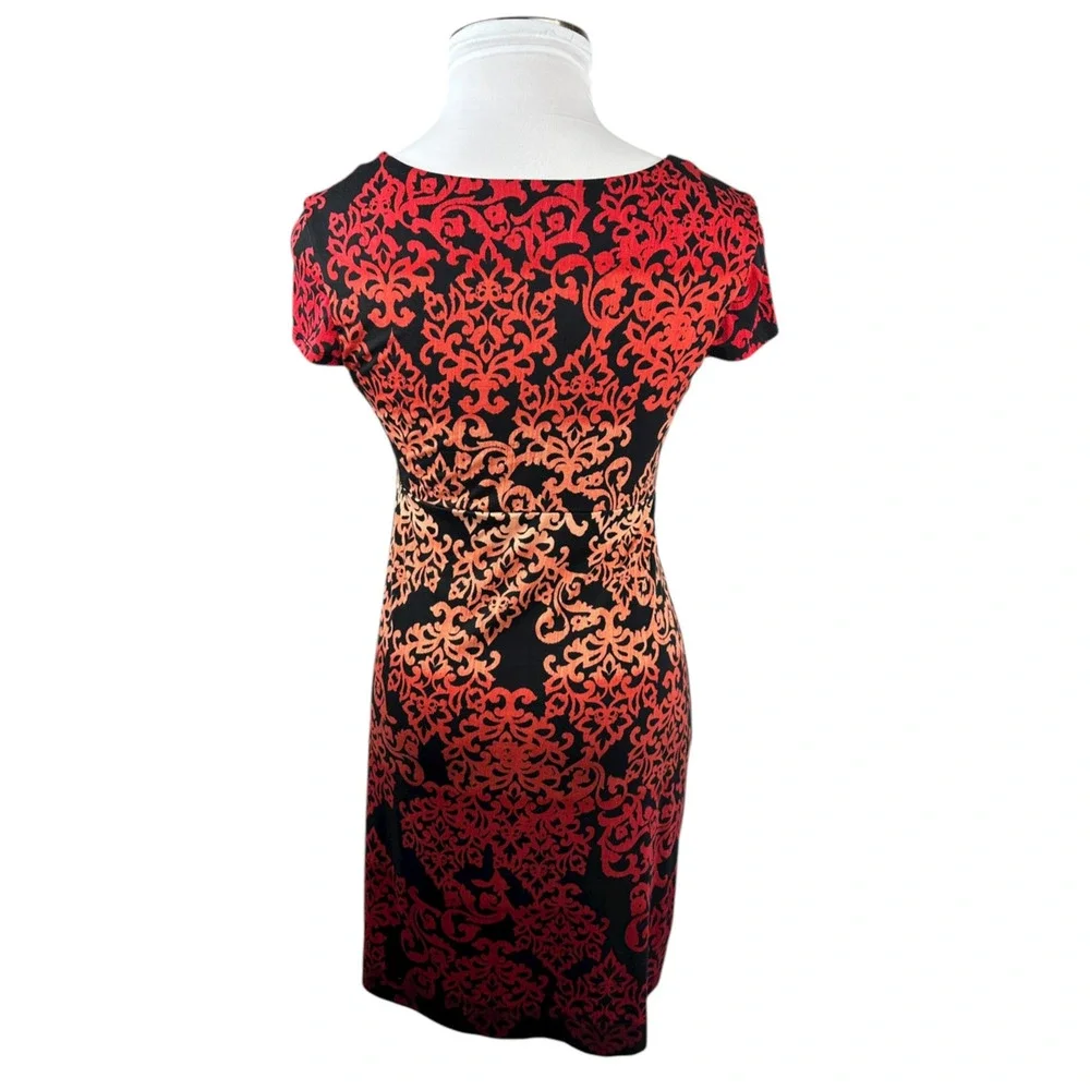 Soma Ombre Damask Short Sleeve V-Neck Jersey Mini Lightweight Sleep Dress Large - Picture 7 of 9